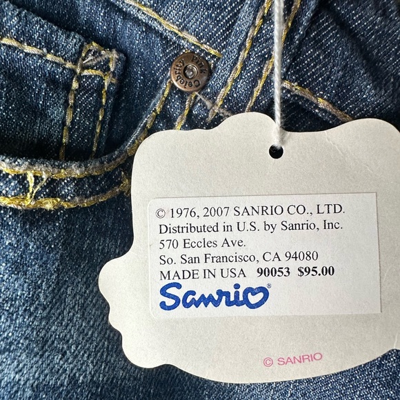 New With Tags Hello Kitty Charla Rhinestone Denim Jeans Size 9/10 - Picture 6 of 7